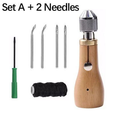 Speedy Stitcher Sewing Awl Kit Bőr kézműves varrás viaszos cérna tűk Bőr kézműves varrócipők javítóeszközök