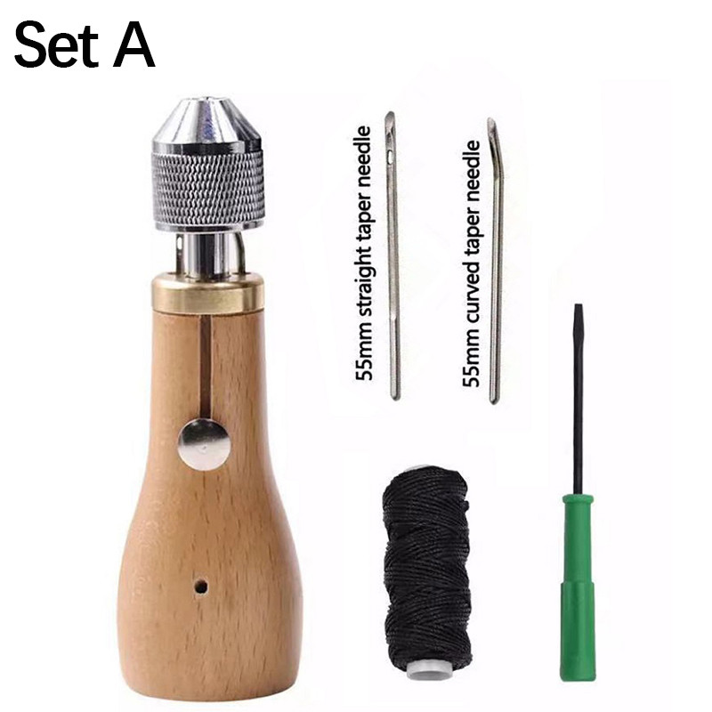 Speedy Stitcher Sewing Awl Kit Bőr kézműves varrás viaszos cérna tűk Bőr kézműves varrócipők javítóeszközök