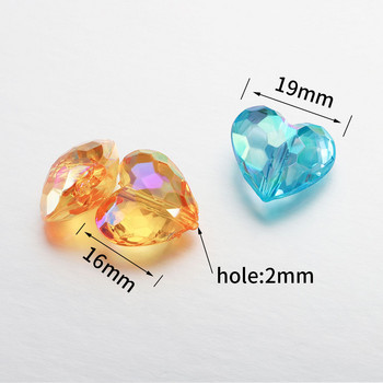 20 τμχ Ακρυλικές χάντρες Love Heart Beads Shiny Mix ΑΒ Χρώμα Μεγάλες Κρυστάλλινες Χαλαρές Χάντρες Διάστημα για Βραχιόλι Κολιέ Κρεμαστό Κοσμήματα Κατασκευή