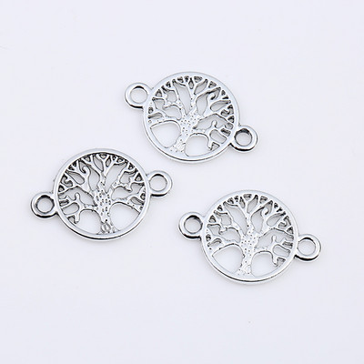 10db Rose Gold Silver Life Tree medál csatlakozó ékszerkészítéshez varázslat karkötő nyaklánchoz DIY kézzel készített ékszerek leletek