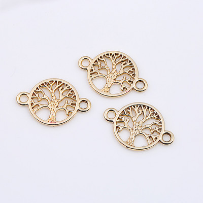 10db Rose Gold Silver Life Tree medál csatlakozó ékszerkészítéshez varázslat karkötő nyaklánchoz DIY kézzel készített ékszerek leletek