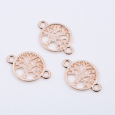 10db Rose Gold Silver Life Tree medál csatlakozó ékszerkészítéshez varázslat karkötő nyaklánchoz DIY kézzel készített ékszerek leletek