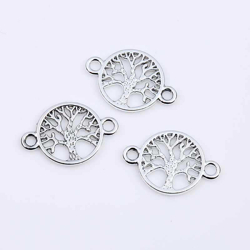 10db Rose Gold Silver Life Tree medál csatlakozó ékszerkészítéshez varázslat karkötő nyaklánchoz DIY kézzel készített ékszerek leletek