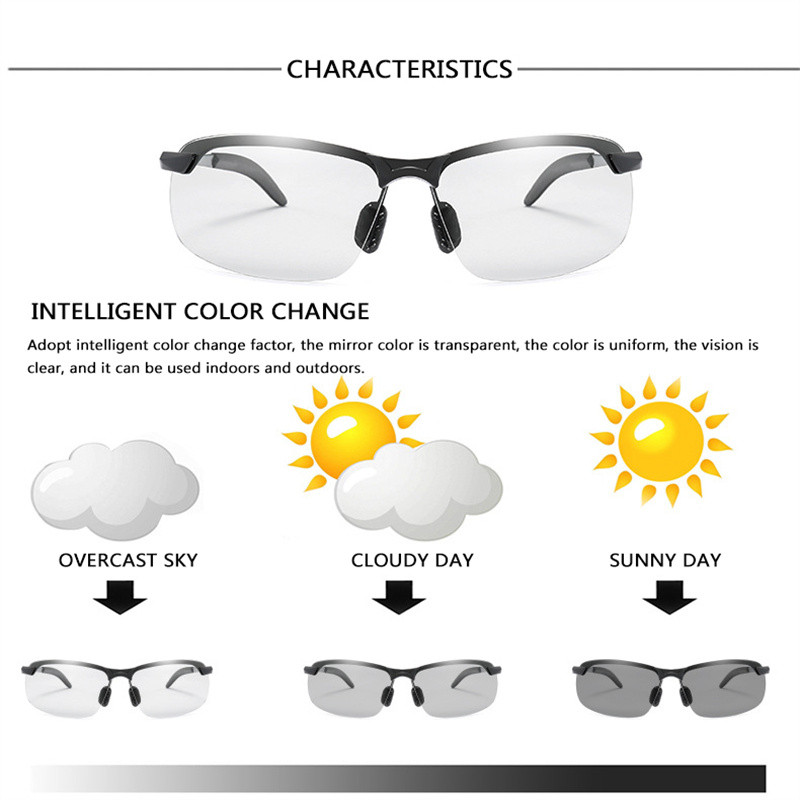 Φωτοχρωμικά ανδρικά γυαλιά ηλίου Polarized Driving Chameleon Γυαλιά Ανδρικά αλλαγή χρώματος Γυαλιά ηλίου Day Night Vision Γυαλιά οδηγού