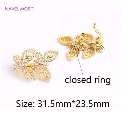 Blizgantys cirkonio perlų užsegimai, lapų / plunksnų / drugelio formos jungtys, „pasidaryk pats“ perlų papuošalų kūrimas