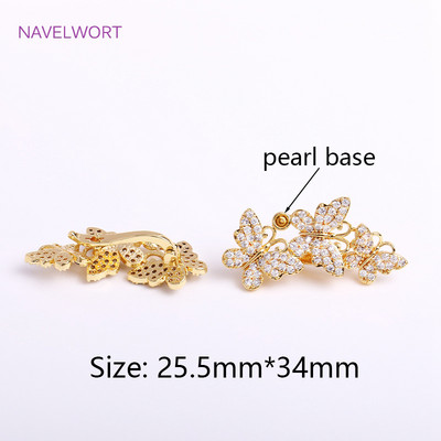 Blizgantys cirkonio perlų užsegimai, lapų / plunksnų / drugelio formos jungtys, „pasidaryk pats“ perlų papuošalų kūrimas