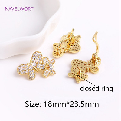 Blizgantys cirkonio perlų užsegimai, lapų / plunksnų / drugelio formos jungtys, „pasidaryk pats“ perlų papuošalų kūrimas