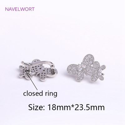 Blizgantys cirkonio perlų užsegimai, lapų / plunksnų / drugelio formos jungtys, „pasidaryk pats“ perlų papuošalų kūrimas