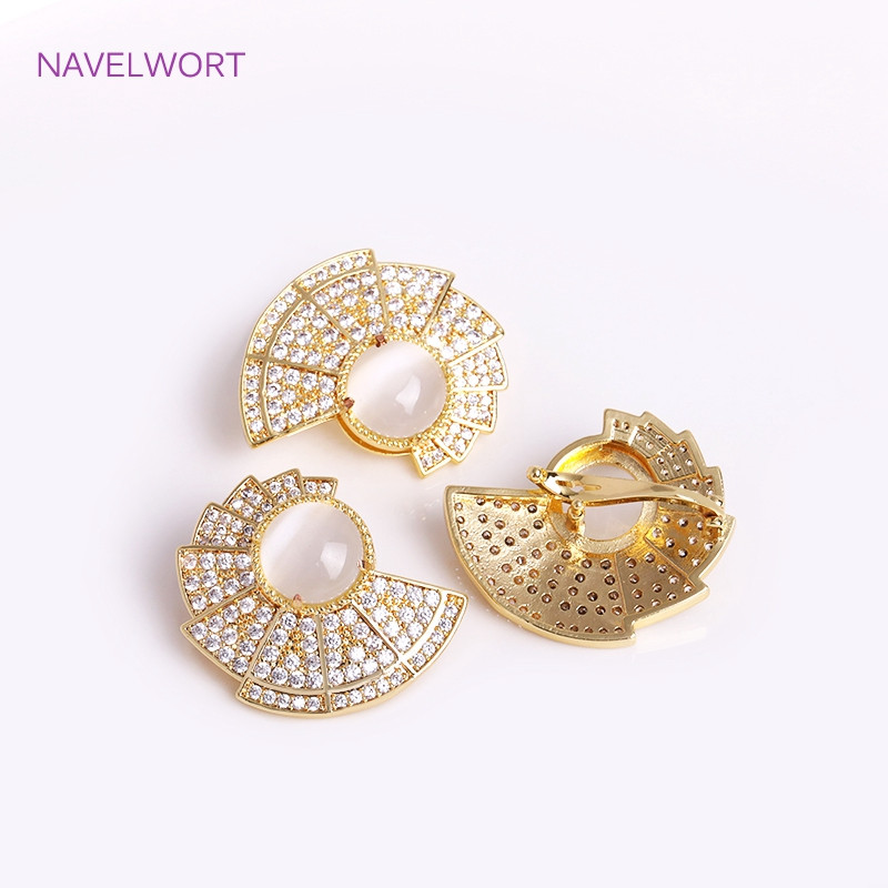 Blizgantys cirkonio perlų užsegimai, lapų / plunksnų / drugelio formos jungtys, „pasidaryk pats“ perlų papuošalų kūrimas