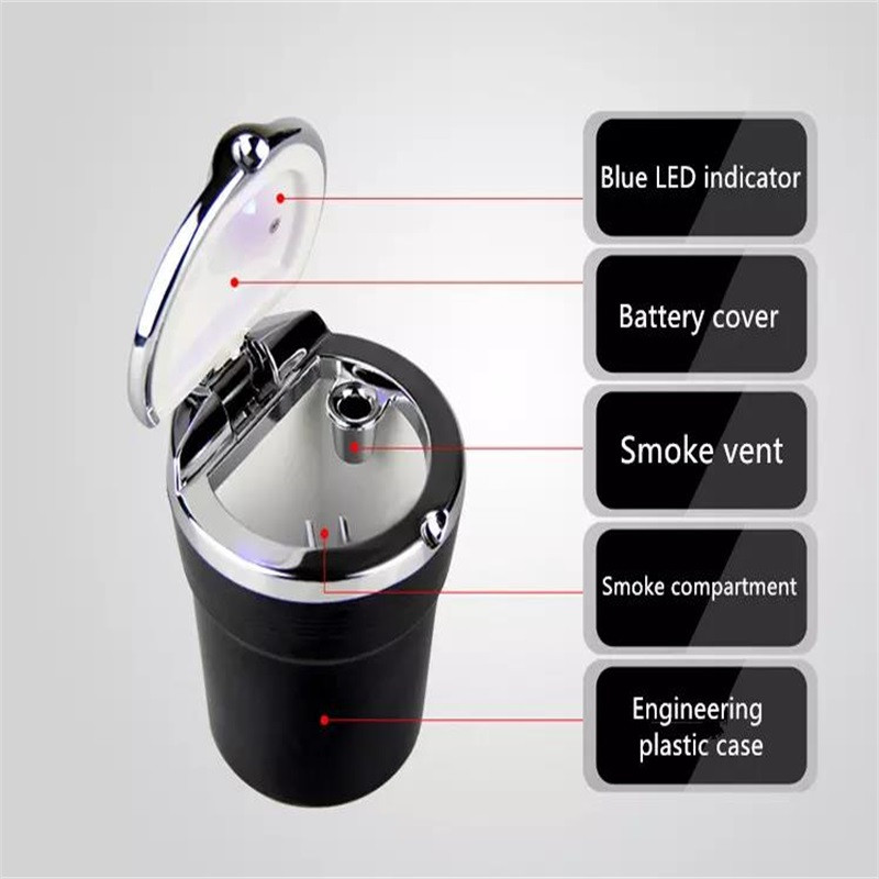 Scrumieră auto cu lumini LED cu capac personalitate creativă mașină acoperită în interiorul mașinii consumabile auto multifuncționale