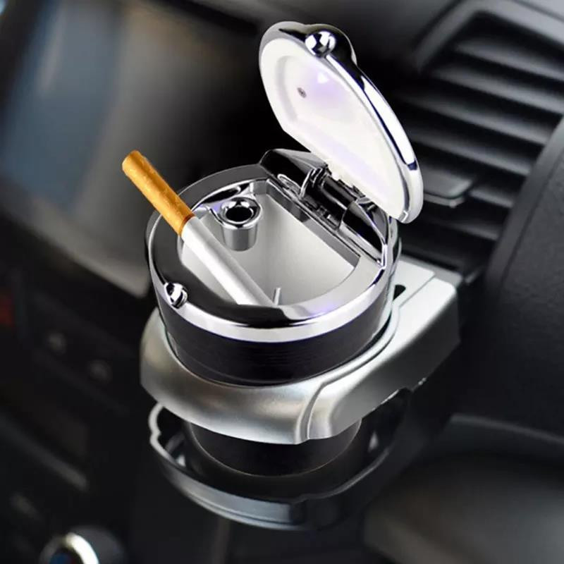 Scrumieră auto cu lumini LED cu capac personalitate creativă mașină acoperită în interiorul mașinii consumabile auto multifuncționale