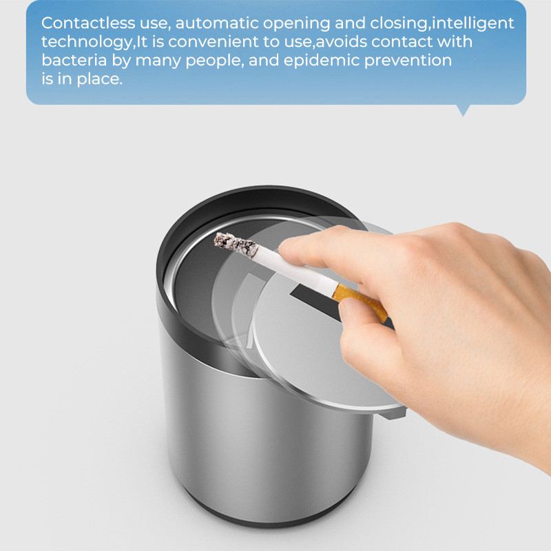 Automatikus nyitás és zárás hamutartó Auto kiegészítők Intelligens kreativitás Infravörös indukció Autós asztali Zár füst utánzat