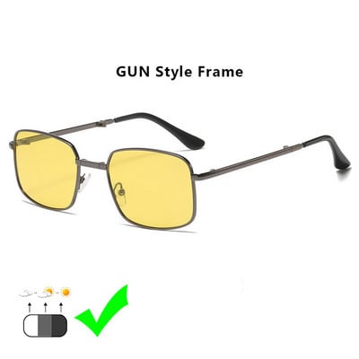 Fotokróm napszemüvegek Férfi Polarizált Vezető Kaméleon Szemüvegek Férfi Változó Színű Napszemüvegek Nappali Éjjellátó Összecsukható szemüvegek