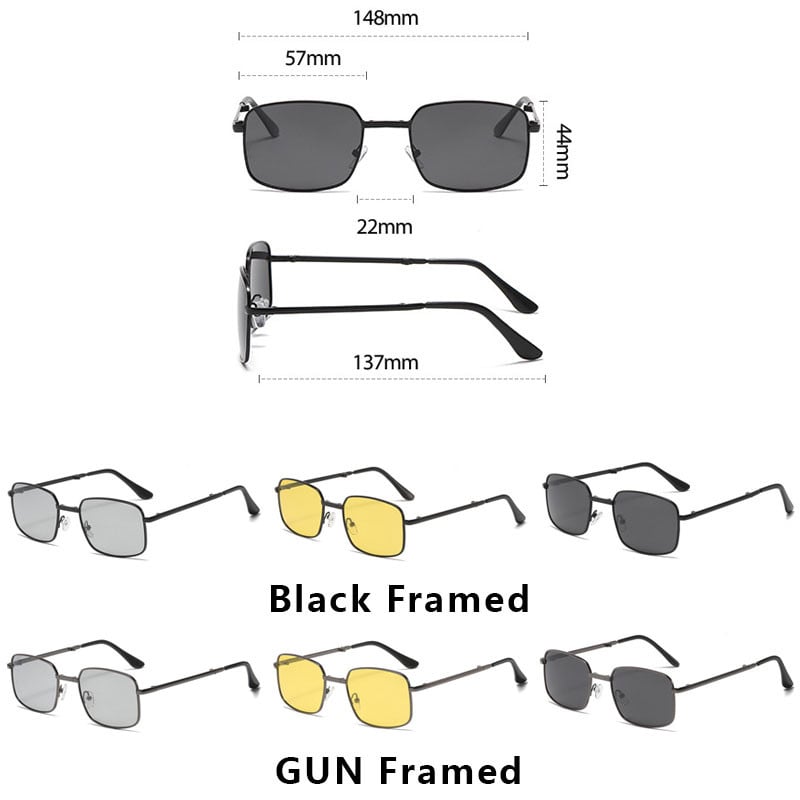 Fotokróm napszemüvegek Férfi Polarizált Vezető Kaméleon Szemüvegek Férfi Változó Színű Napszemüvegek Nappali Éjjellátó Összecsukható szemüvegek