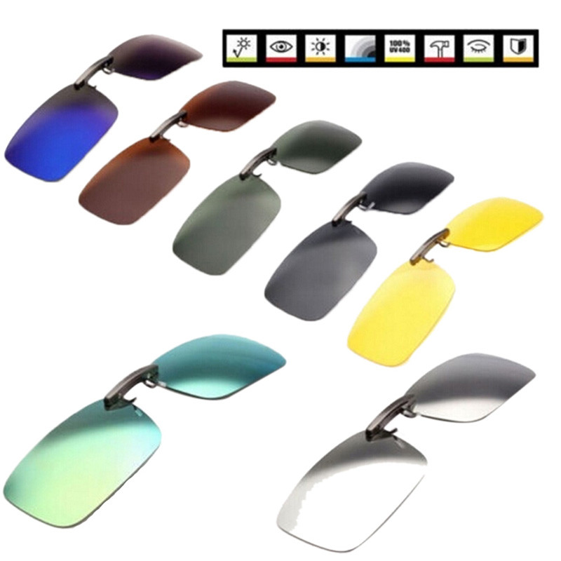 Unisex Polarized Clip On Driving Glasses Sunglasses Day Vision UV400 Lens Driving Night Vision Riding Glasses Sunglasses 1pc