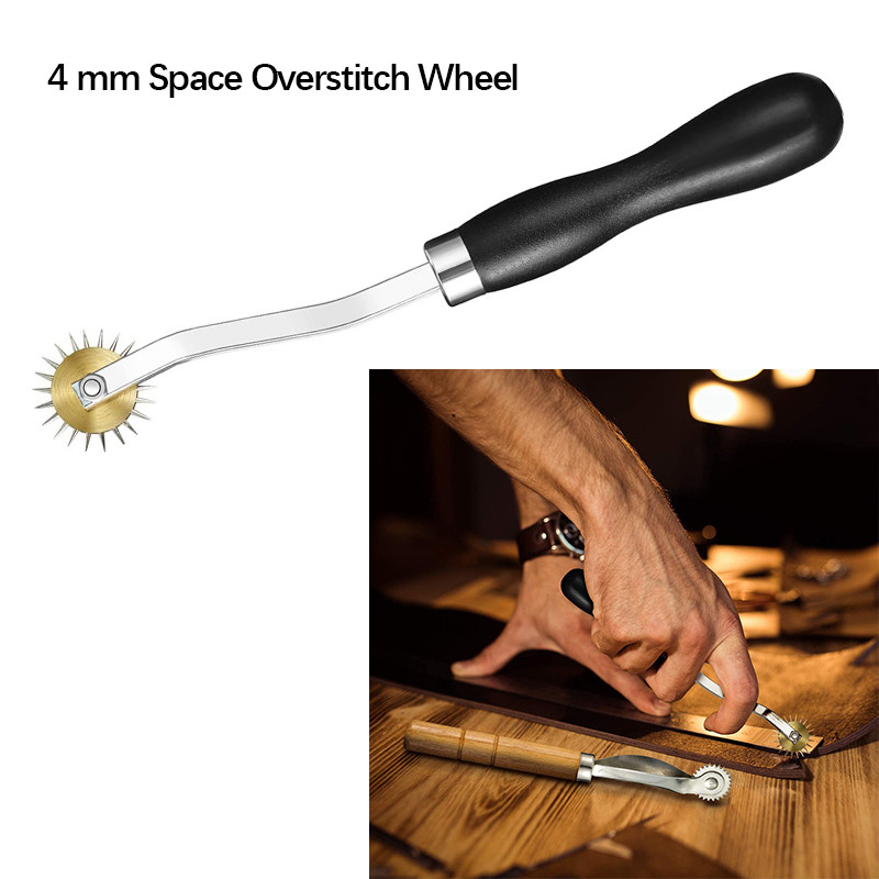 Bőrvarró csüllő szett lapos viaszos cérnával Overstitch keréktű cipész varrótű Manuális Speedy Stitcher Leathercraft