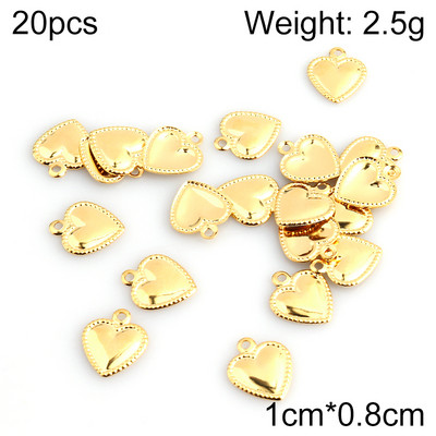 20db/tétel Rozsdamentes acél bűbáj ékszerkészítéshez Heart Moon Shell DIY medálok Ékszerkészítési kellékek Kiegészítők