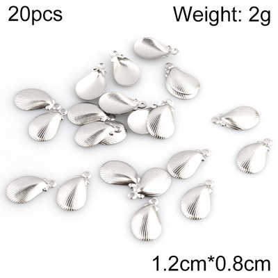 20db/tétel Rozsdamentes acél bűbáj ékszerkészítéshez Heart Moon Shell DIY medálok Ékszerkészítési kellékek Kiegészítők