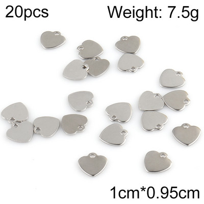 20db/tétel Rozsdamentes acél bűbáj ékszerkészítéshez Heart Moon Shell DIY medálok Ékszerkészítési kellékek Kiegészítők
