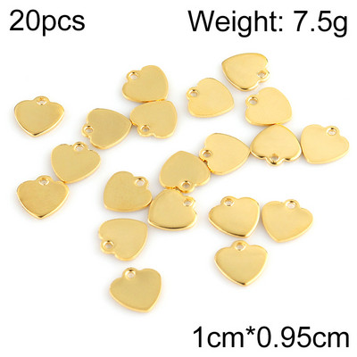 20db/tétel Rozsdamentes acél bűbáj ékszerkészítéshez Heart Moon Shell DIY medálok Ékszerkészítési kellékek Kiegészítők