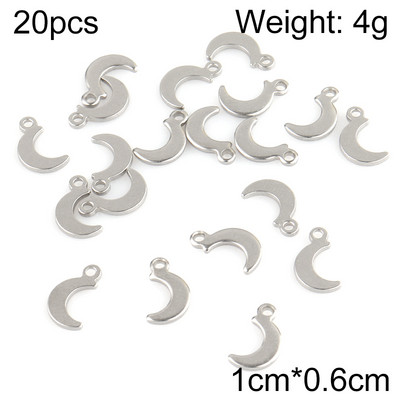 20db/tétel Rozsdamentes acél bűbáj ékszerkészítéshez Heart Moon Shell DIY medálok Ékszerkészítési kellékek Kiegészítők