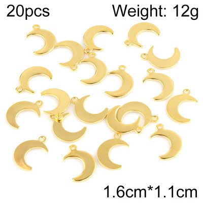 20db/tétel Rozsdamentes acél bűbáj ékszerkészítéshez Heart Moon Shell DIY medálok Ékszerkészítési kellékek Kiegészítők