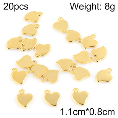 20db/tétel Rozsdamentes acél bűbáj ékszerkészítéshez Heart Moon Shell DIY medálok Ékszerkészítési kellékek Kiegészítők