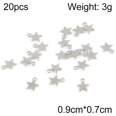 20db/tétel Rozsdamentes acél bűbáj ékszerkészítéshez Heart Moon Shell DIY medálok Ékszerkészítési kellékek Kiegészítők