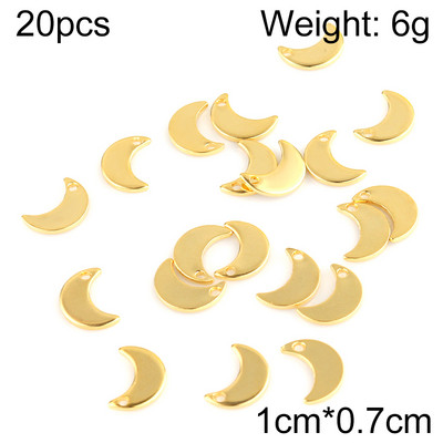 20db/tétel Rozsdamentes acél bűbáj ékszerkészítéshez Heart Moon Shell DIY medálok Ékszerkészítési kellékek Kiegészítők