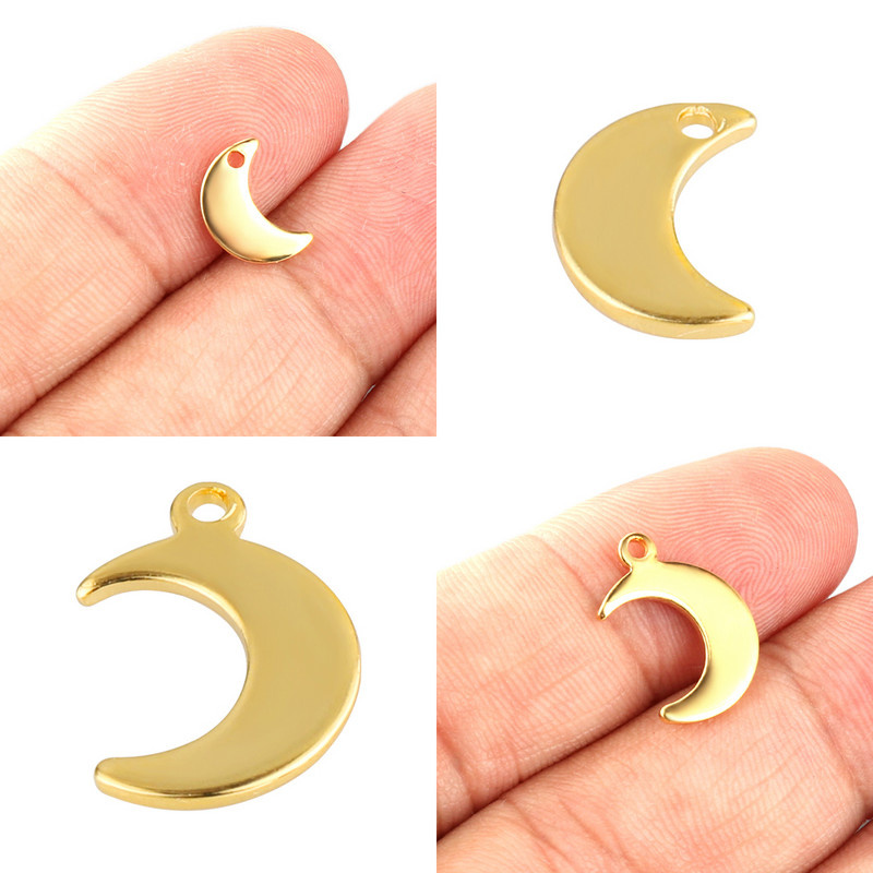 20db/tétel Rozsdamentes acél bűbáj ékszerkészítéshez Heart Moon Shell DIY medálok Ékszerkészítési kellékek Kiegészítők