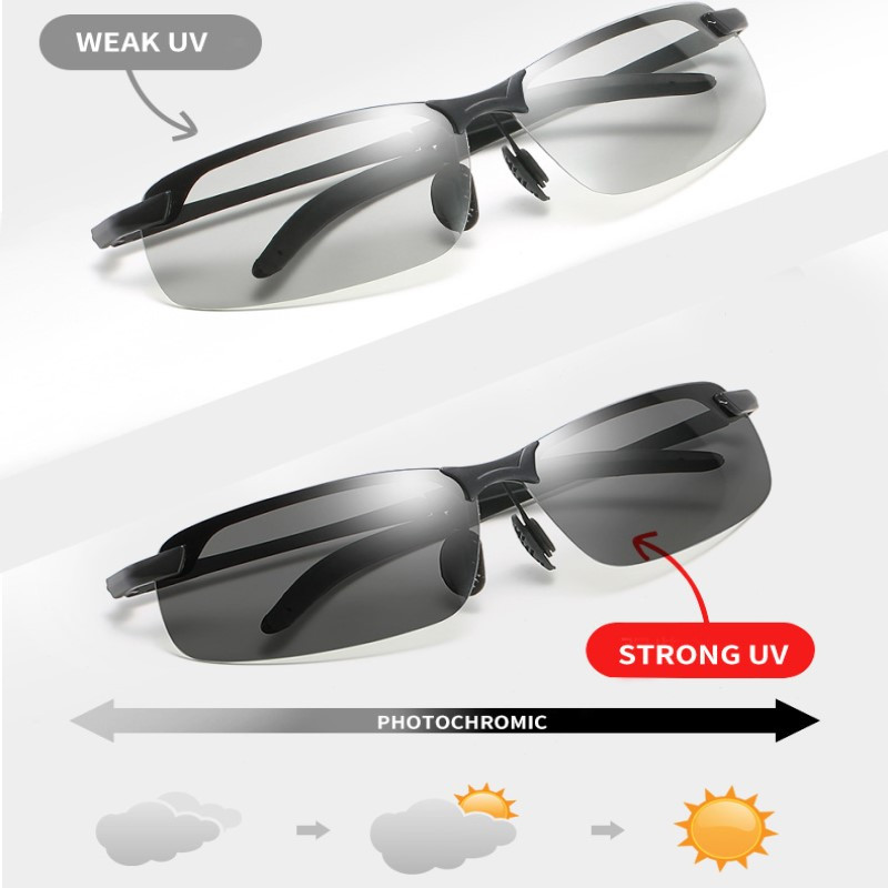 Fotochrominiai akiniai nuo saulės Vyriški poliarizuoti vairavimo chameleoniniai akiniai vyriški dieninis naktinis matymas vairuotojo akiniai keičia spalvą akiniai nuo saulės