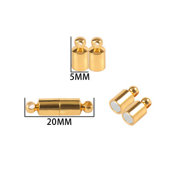 5 Σετ Ασημί/χρυσό Χρώμα από ανοξείδωτο ατσάλι Μαγνητικά κουμπώματα Υποδοχές Χειροποίητα για κοσμήματα Κατασκευή DIY Βραχιόλια Κολιέ Προμήθειες