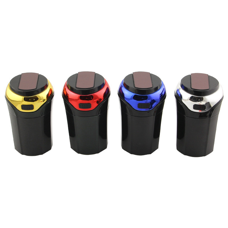 Scrumieră avansată pentru mașină, reîncărcabilă prin USB, brichetă detașabilă cu lumină LED albastră Accesorii pentru suport de pahare pentru mașini