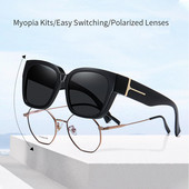 2022 Myopia Cover Hordozható vintage napszemüveg férfiaknak Női Trend TR90 Polarized UV400 Divatos vezetési horgász napszemüveg