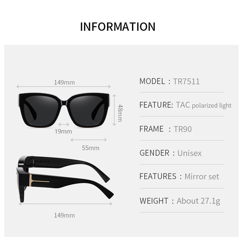 2022 Myopia Cover Hordozható vintage napszemüveg férfiaknak Női Trend TR90 Polarized UV400 Divatos vezetési horgász napszemüveg