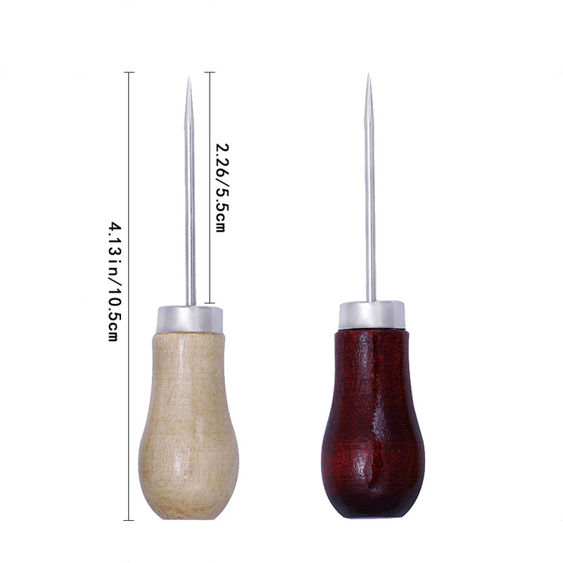 KAOBUY În formă de tărtăcuță, șantier, mâner din lemn, unelte de pungă, instrumente de artizanat din piele, pânză, mâner din lemn, instrument de zgârietură pentru prelucrarea pielii