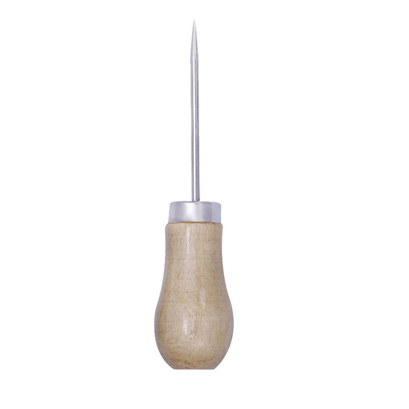 KAOBUY În formă de tărtăcuță, șantier, mâner din lemn, unelte de pungă, instrumente de artizanat din piele, pânză, mâner din lemn, instrument de zgârietură pentru prelucrarea pielii