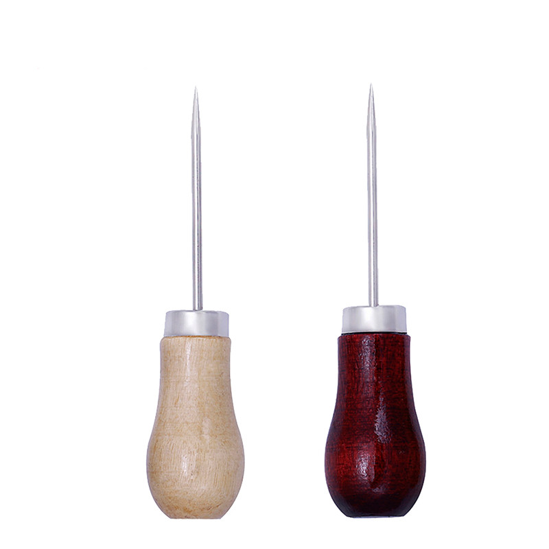 KAOBUY În formă de tărtăcuță, șantier, mâner din lemn, unelte de pungă, instrumente de artizanat din piele, pânză, mâner din lemn, instrument de zgârietură pentru prelucrarea pielii