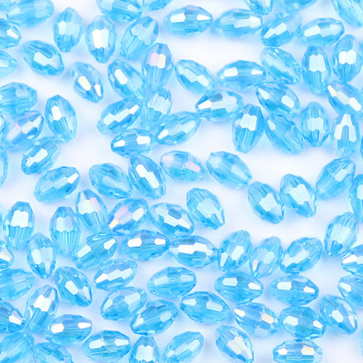 YHBZRET 100 бр. Оризови зърна Висококачествени австрийски кристални мъниста 4*6 мм овална форма Стъклен дистанционер Разхлабени мъниста Изработка на бижута Гривна Направи си сам