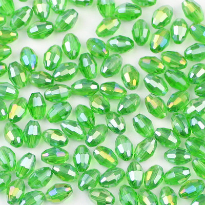 YHBZRET 100 бр. Оризови зърна Висококачествени австрийски кристални мъниста 4*6 мм овална форма Стъклен дистанционер Разхлабени мъниста Изработка на бижута Гривна Направи си сам