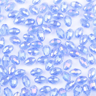 YHBZRET 100 бр. Оризови зърна Висококачествени австрийски кристални мъниста 4*6 мм овална форма Стъклен дистанционер Разхлабени мъниста Изработка на бижута Гривна Направи си сам