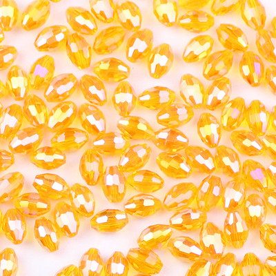 YHBZRET 100 бр. Оризови зърна Висококачествени австрийски кристални мъниста 4*6 мм овална форма Стъклен дистанционер Разхлабени мъниста Изработка на бижута Гривна Направи си сам