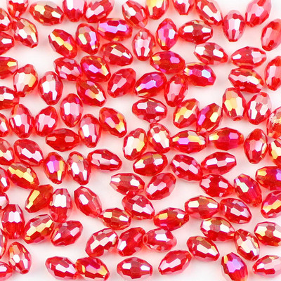 YHBZRET 100 бр. Оризови зърна Висококачествени австрийски кристални мъниста 4*6 мм овална форма Стъклен дистанционер Разхлабени мъниста Изработка на бижута Гривна Направи си сам