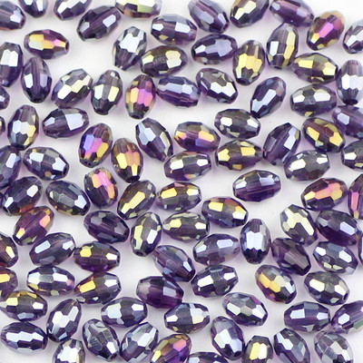 YHBZRET 100 бр. Оризови зърна Висококачествени австрийски кристални мъниста 4*6 мм овална форма Стъклен дистанционер Разхлабени мъниста Изработка на бижута Гривна Направи си сам