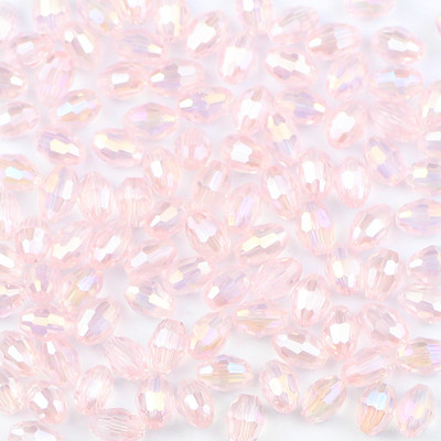 YHBZRET 100 бр. Оризови зърна Висококачествени австрийски кристални мъниста 4*6 мм овална форма Стъклен дистанционер Разхлабени мъниста Изработка на бижута Гривна Направи си сам