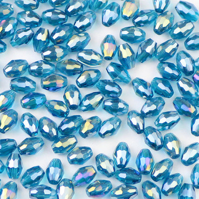 YHBZRET 100 бр. Оризови зърна Висококачествени австрийски кристални мъниста 4*6 мм овална форма Стъклен дистанционер Разхлабени мъниста Изработка на бижута Гривна Направи си сам