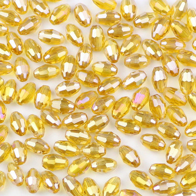 YHBZRET 100 бр. Оризови зърна Висококачествени австрийски кристални мъниста 4*6 мм овална форма Стъклен дистанционер Разхлабени мъниста Изработка на бижута Гривна Направи си сам