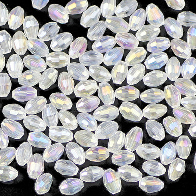 YHBZRET 100 бр. Оризови зърна Висококачествени австрийски кристални мъниста 4*6 мм овална форма Стъклен дистанционер Разхлабени мъниста Изработка на бижута Гривна Направи си сам