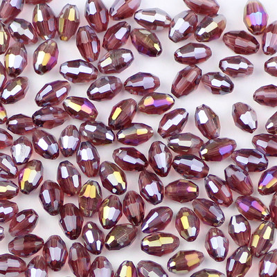 YHBZRET 100 бр. Оризови зърна Висококачествени австрийски кристални мъниста 4*6 мм овална форма Стъклен дистанционер Разхлабени мъниста Изработка на бижута Гривна Направи си сам