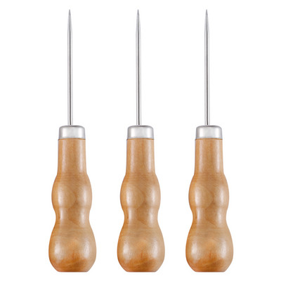 SHWAKK Mâner din Lemn Piele Cusut Awl Pentru Pantofi Geantă Cusătură de mână Taper Leathercraft Ac Set de instrumente Artizanat Cusut
